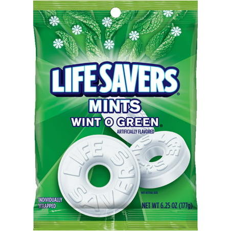 "Life Savers Wint O Green Mints Candy Bag, 6.25 oz (NFG885041)"