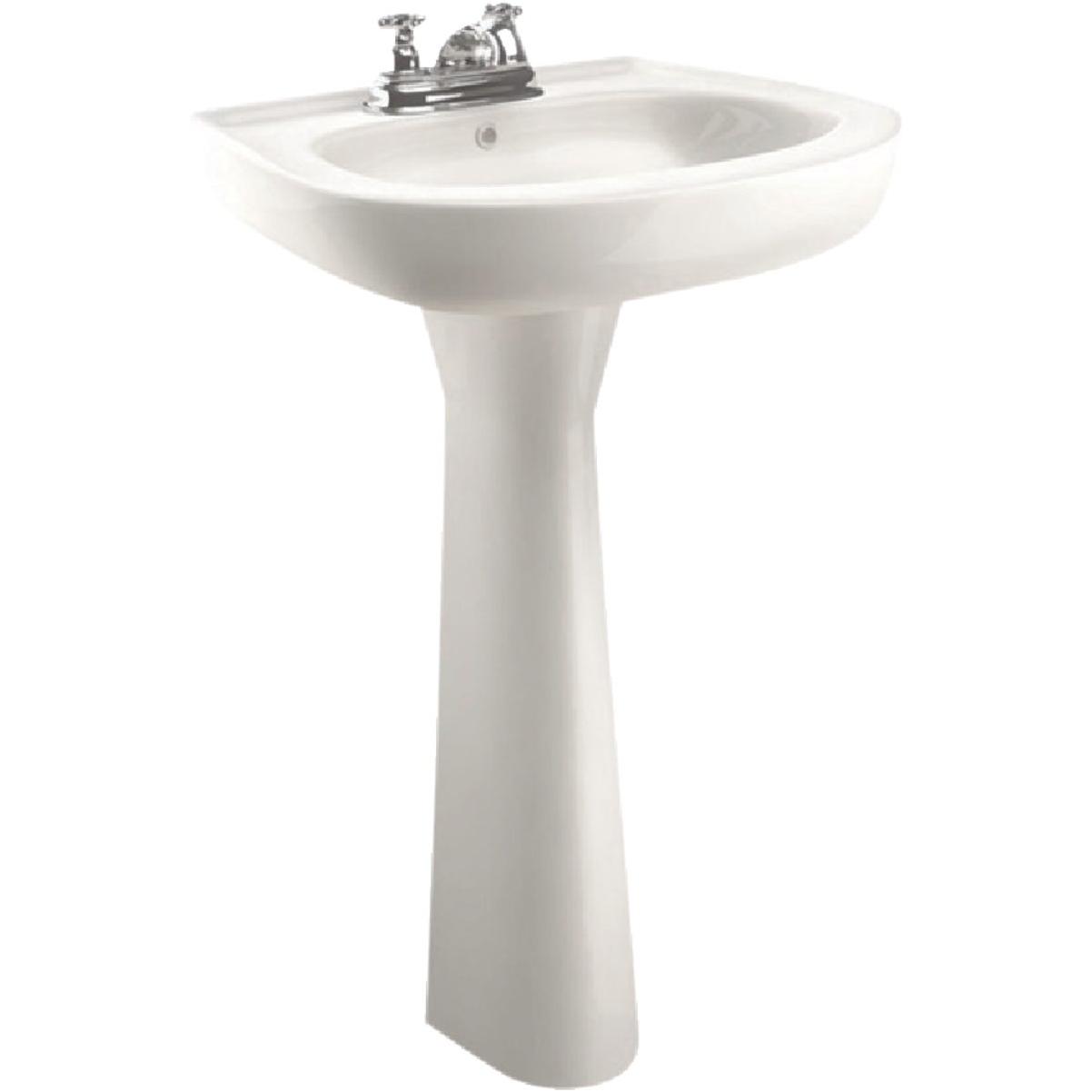 Cato Jazmin White Vitreous China Pedestal Sink with 4 In. Faucet Centers