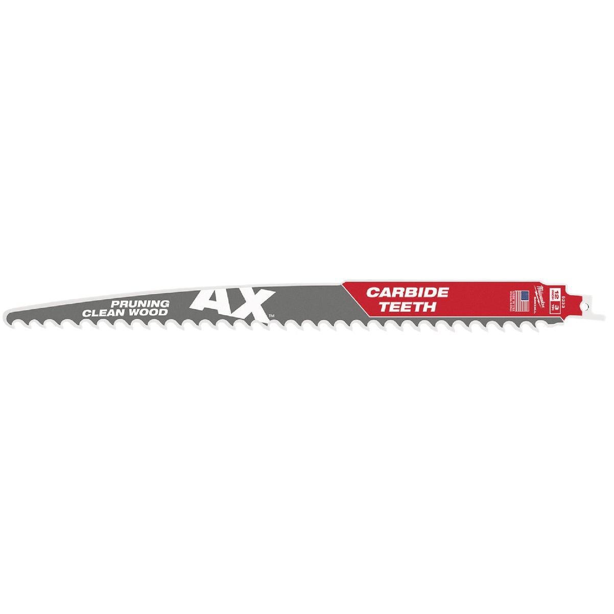 Milwaukee SAWZALL AX 12 In. 3 TPI Carbide Pruning Reciprocating Saw Blade