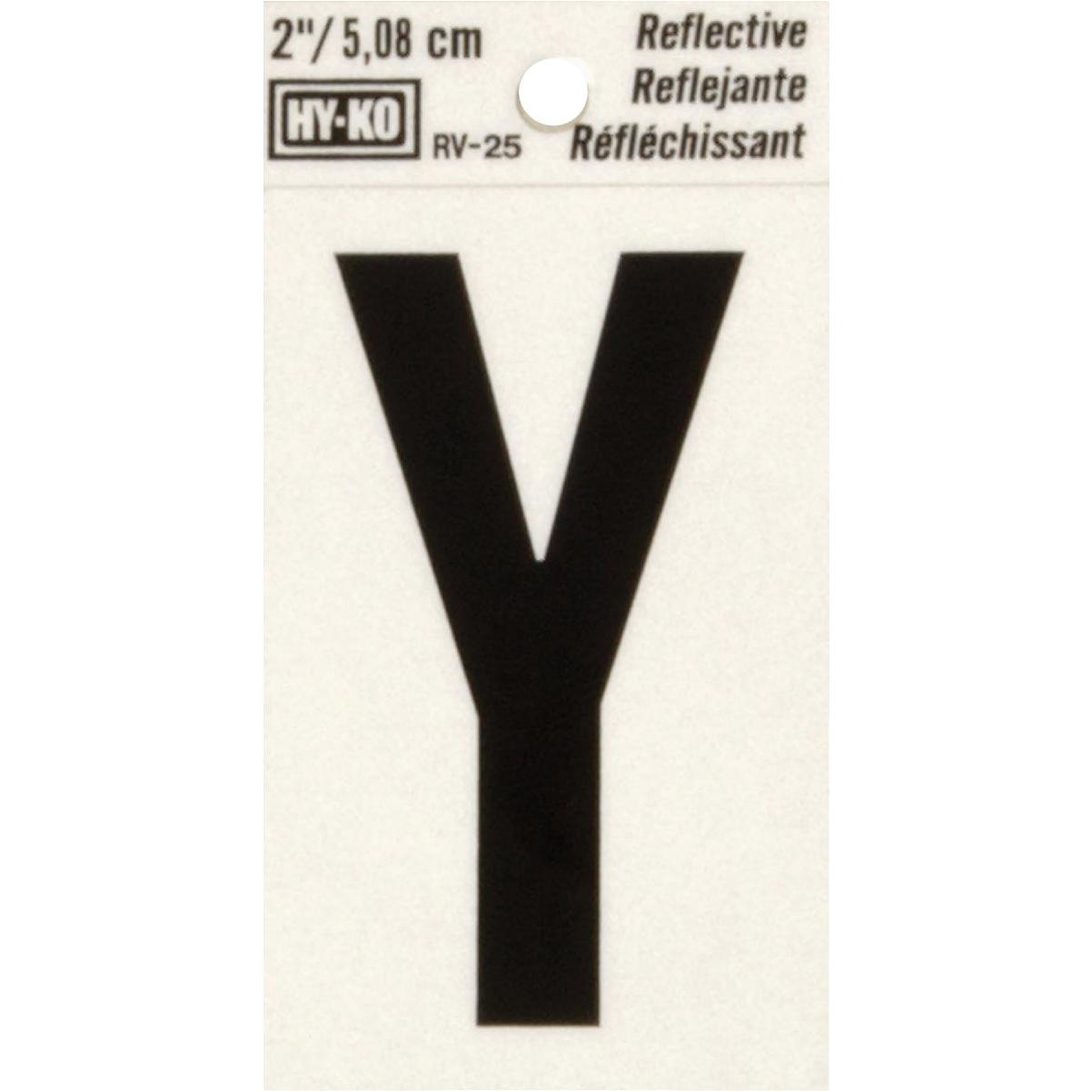 Hy-Ko Vinyl 2 In. Reflective Adhesive Letter, Y