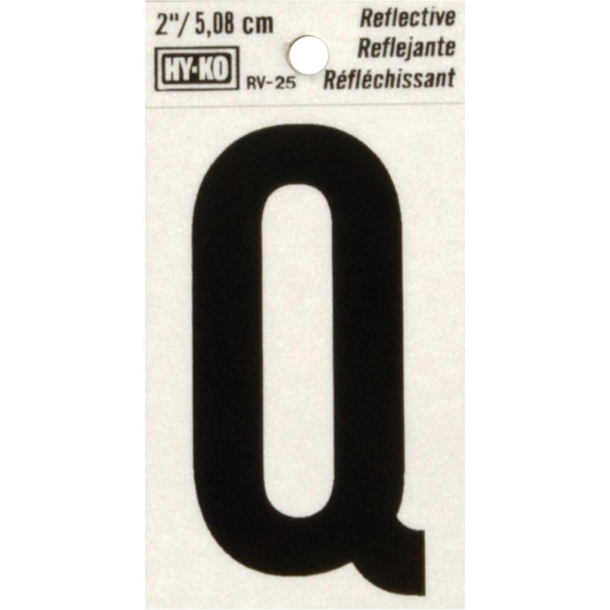 Hy-Ko Vinyl 2 In. Reflective Adhesive Letter, Q