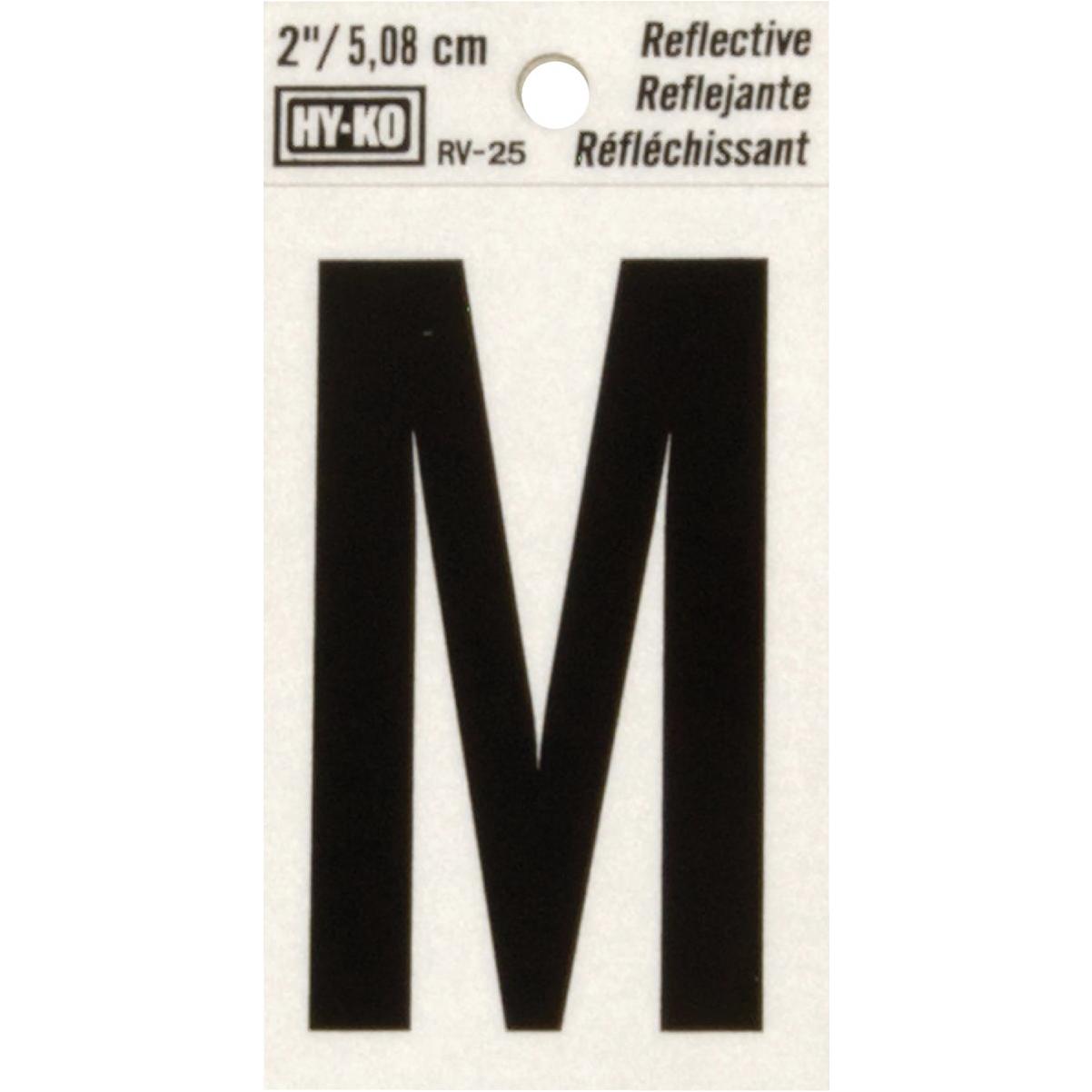 Hy-Ko Vinyl 2 In. Reflective Adhesive Letter, M