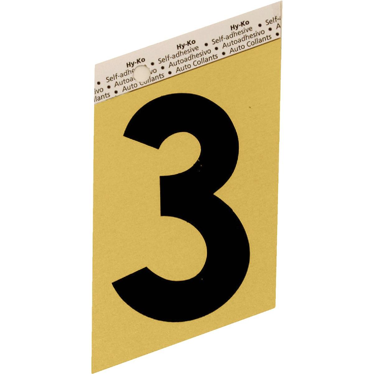Hy-Ko Aluminum 3-1/2 In. Non-Reflective Adhesive Number Three