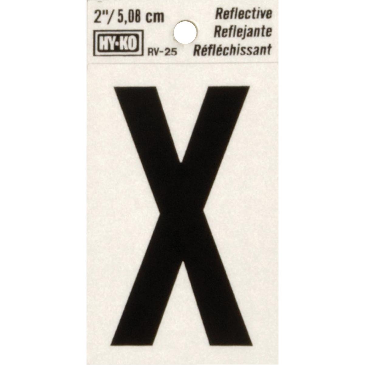 Hy-Ko Vinyl 2 In. Reflective Adhesive Letter, X