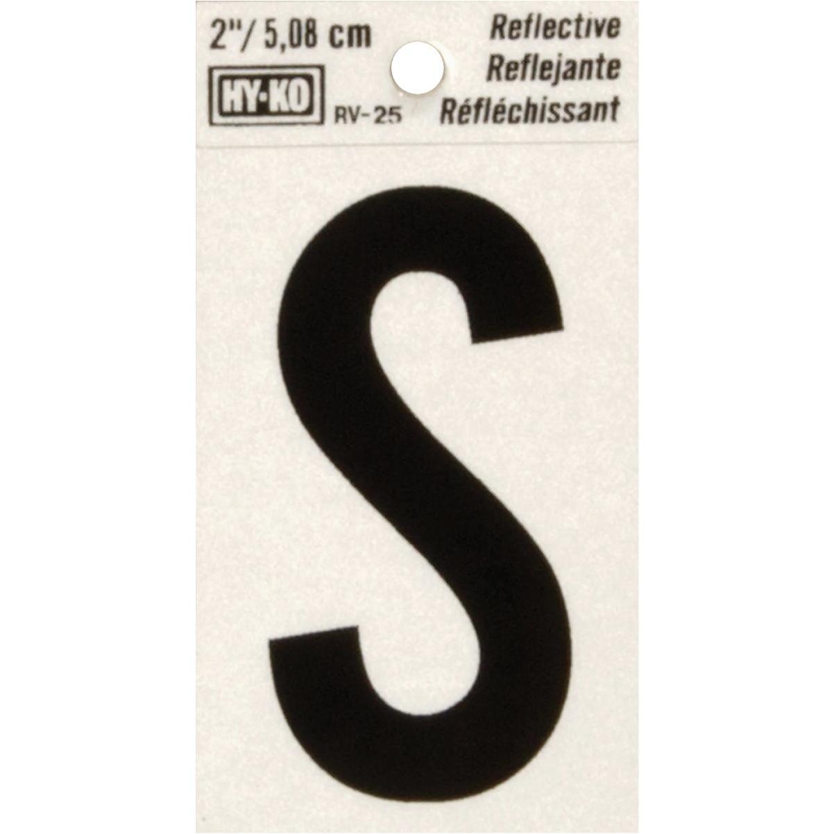 Hy-Ko Vinyl 2 In. Reflective Adhesive Letter, S