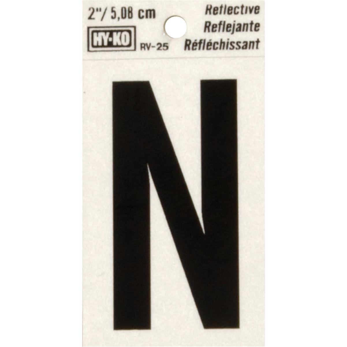 Hy-Ko Vinyl 2 In. Reflective Adhesive Letter, N