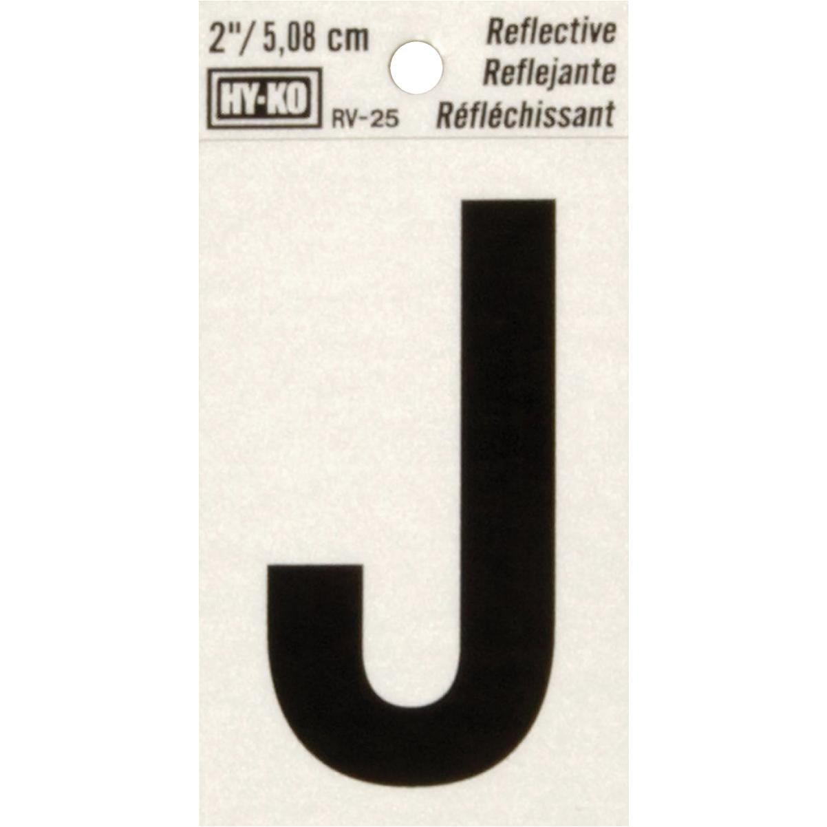 Hy-Ko Vinyl 2 In. Reflective Adhesive Letter, J
