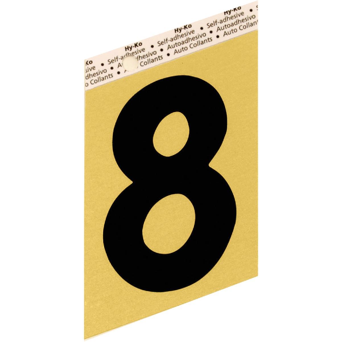 Hy-Ko Aluminum 3-1/2 In. Non-Reflective Adhesive Number Eight