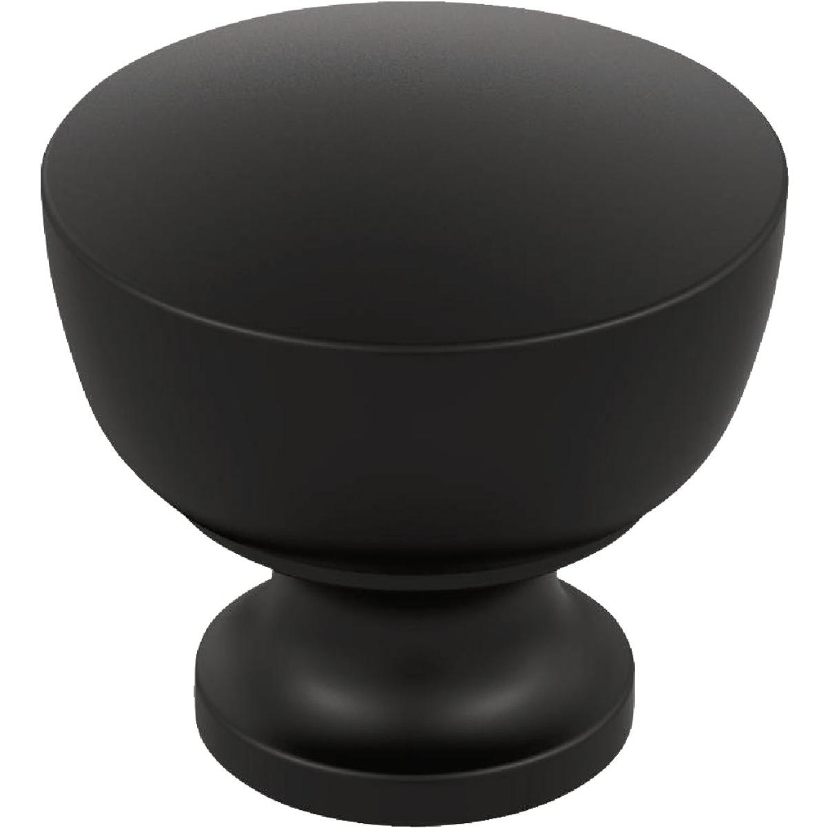 Chalice 1.25 Inch Diameter Round Matte Black Knob - Model Bp37022mb