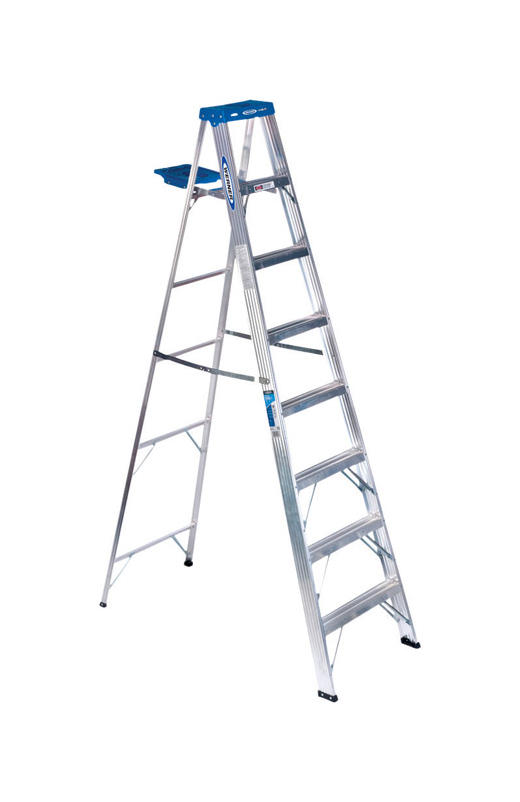 Werner 8 Ft. Aluminum Step Ladder with 250 Lb. Load Capacity Type I Ladder Rating