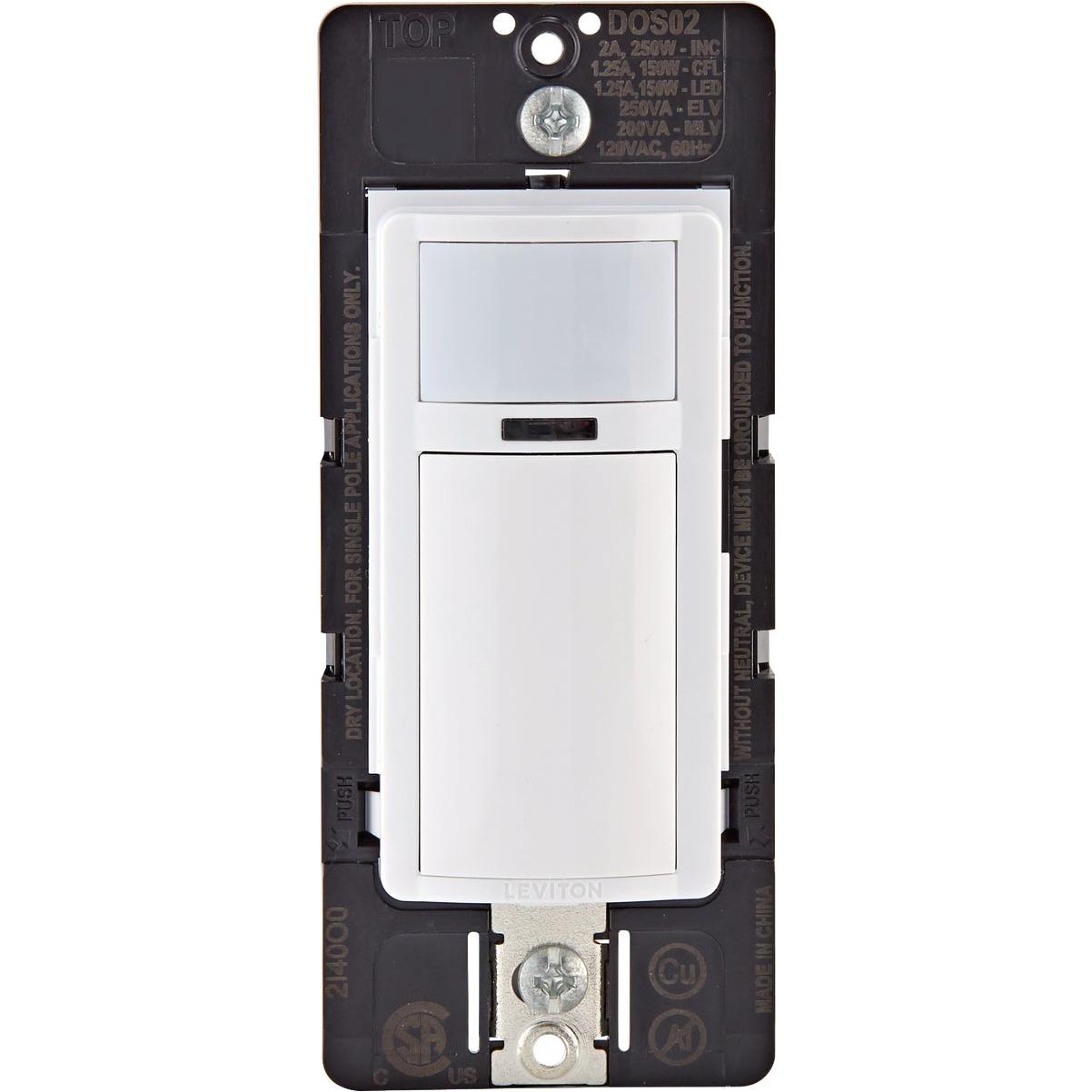 Leviton Decora White 900 Sq. Ft. Coverage 180 Deg Detection Occupancy Motion Sensor Switch