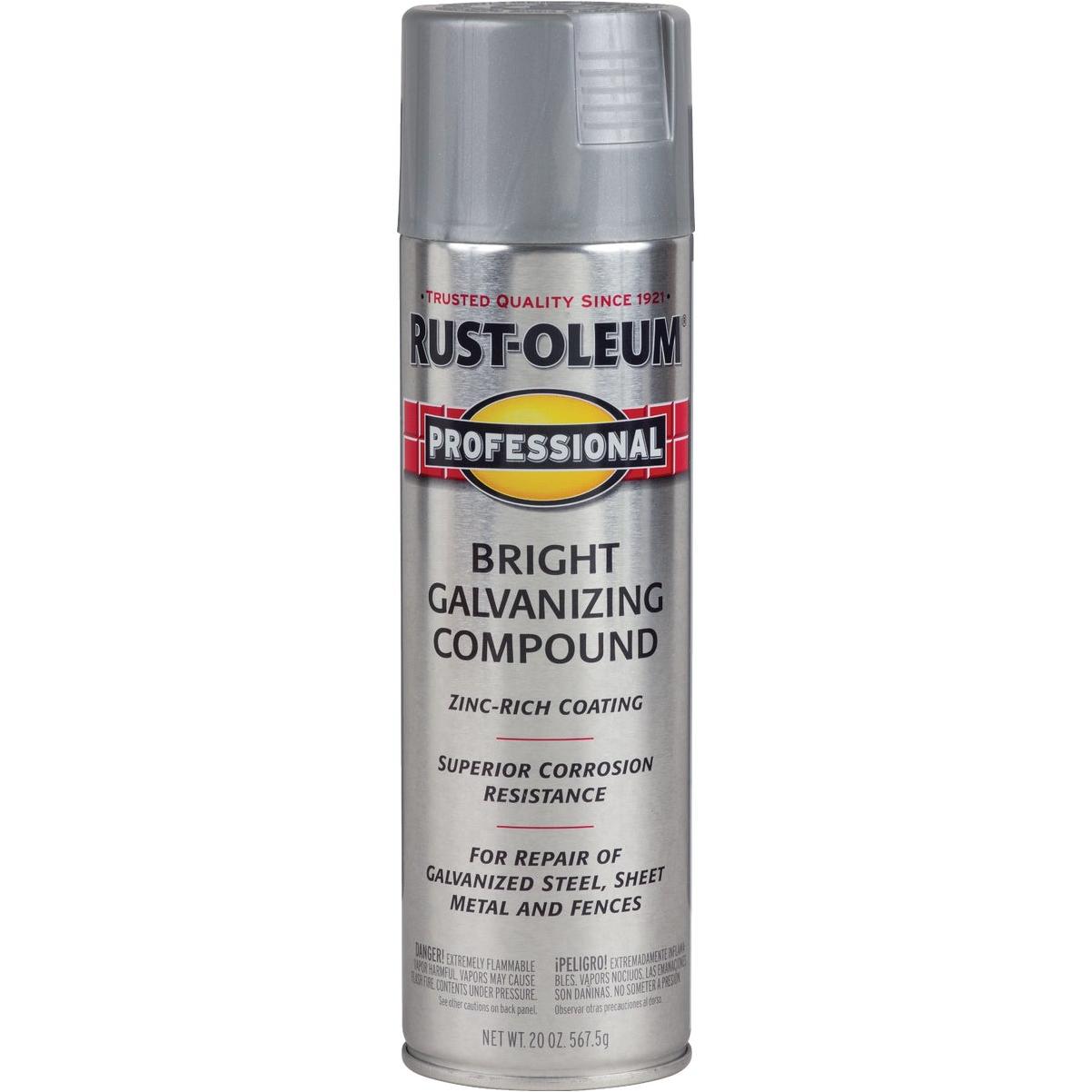 Rust-Oleum Professional 20 Oz. Flat Galvanizing Compound Spray Paint, Bright Galvanized