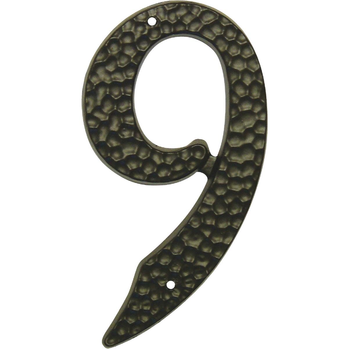 Hy-Ko 3-1/2 In. Black Hammered House Number Nine