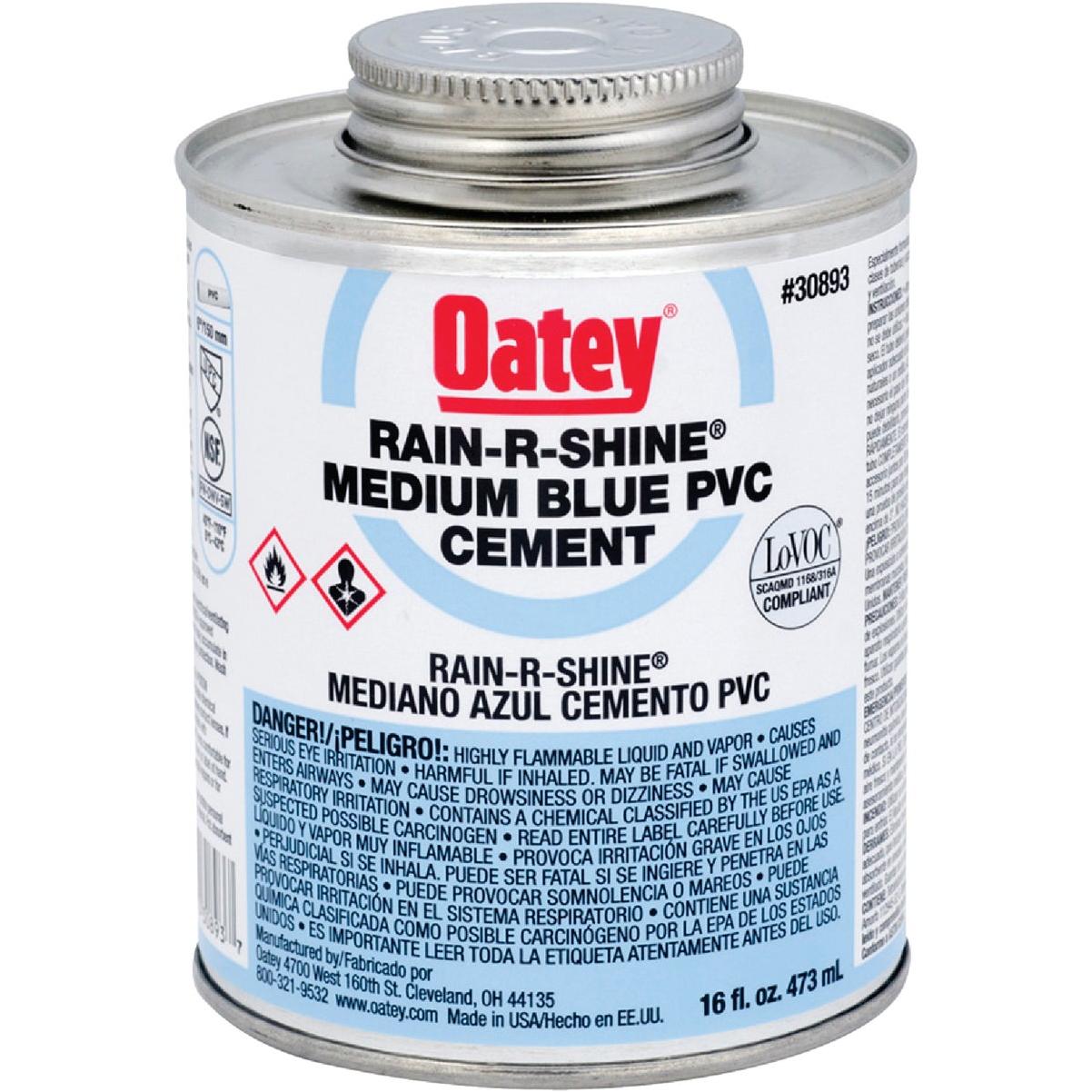 Oatey Rain-R-Shine 16 Oz. Medium Bodied Blue PVC Cement