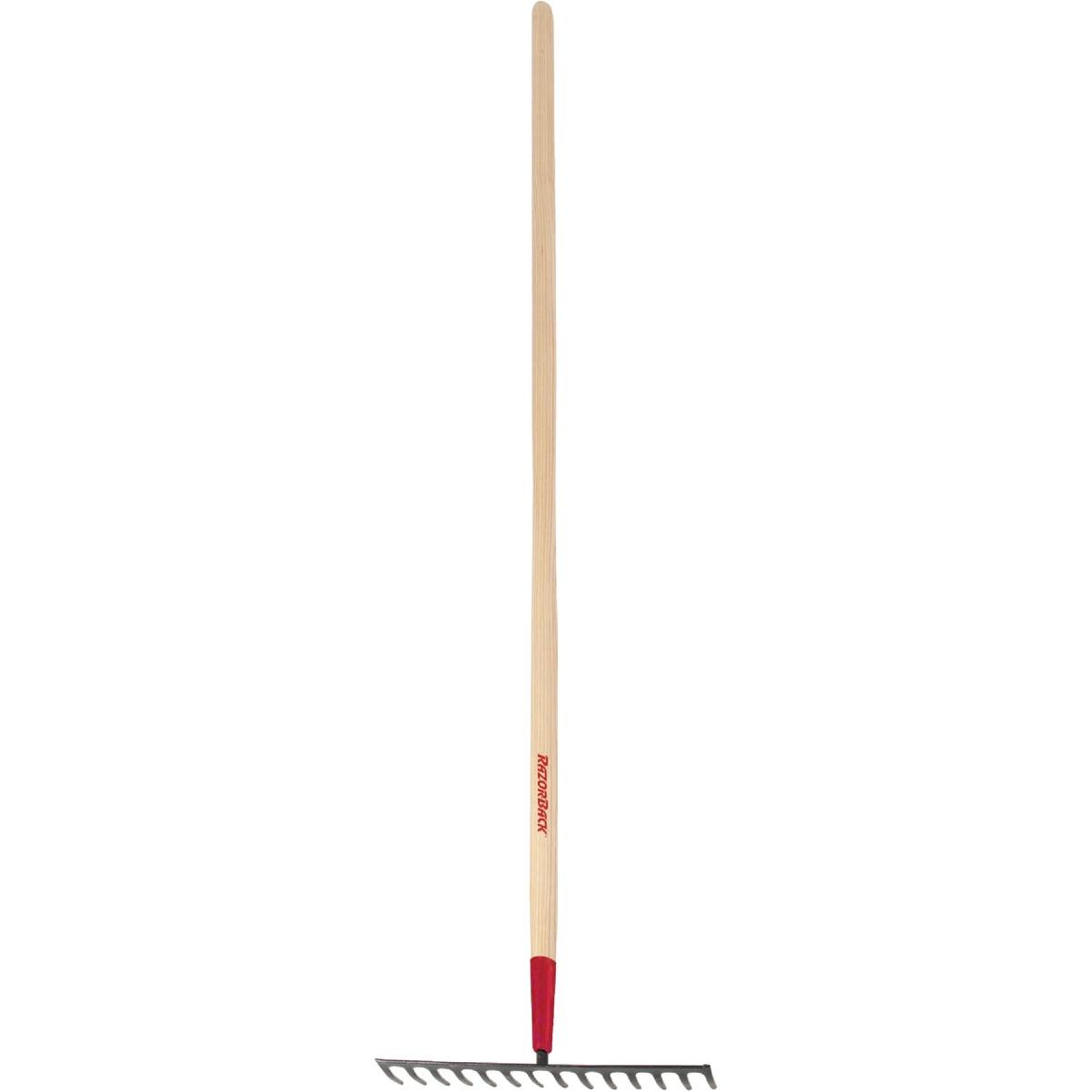 Seymour S400 Jobsite 15 In. 14-Tine Level Head Rake With Hardwood Handle