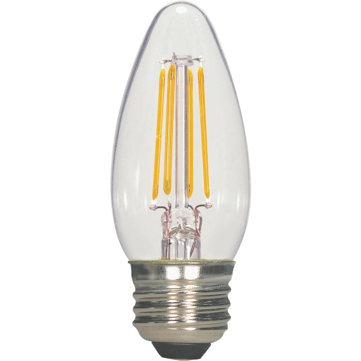 Satco 60W Equivalent Warm White B11 Medium Traditional LED Decorative Light Bulb (2-Pack)