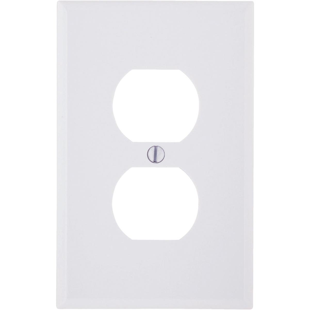 Leviton Mid-Way 1-Gang Smooth Plastic Outlet Wall Plate, White