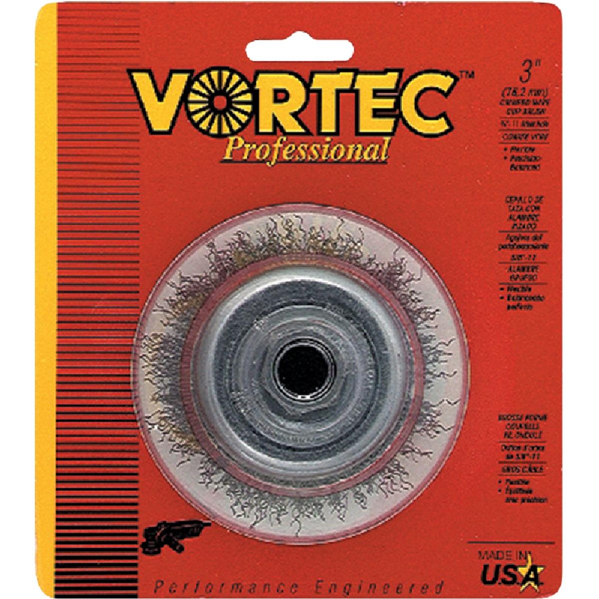 Weiler Vortec 3 In. Crimped 0.014 In. Angle Grinder Wire Brush