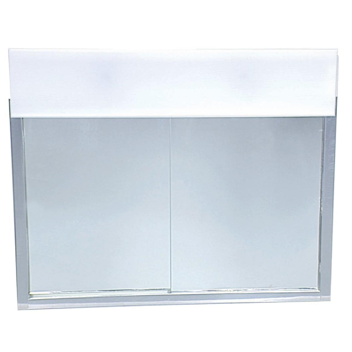 Zenith Stainless Steel 23.5 In. W x 18.25 In. H x 5.63 In. D Bi-View Surface Mount Lighted Medicine Cabinet