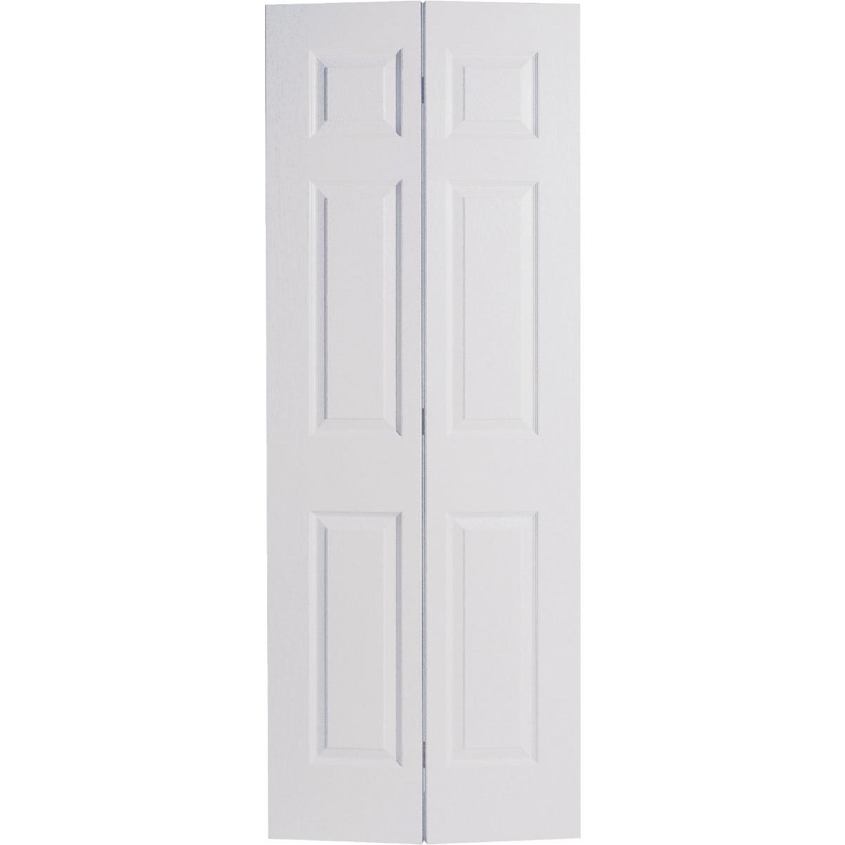 Masonite 30 In. W x 79 In. H Textured Hardboard Primed White 6-Panel 2-Door Bifold Door