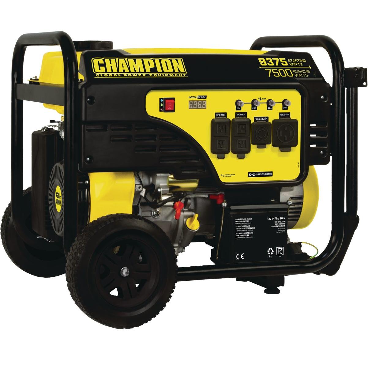 HARDWARE INTER Champion 7500W Gasoline Powered Electric Start Portable Generator (California