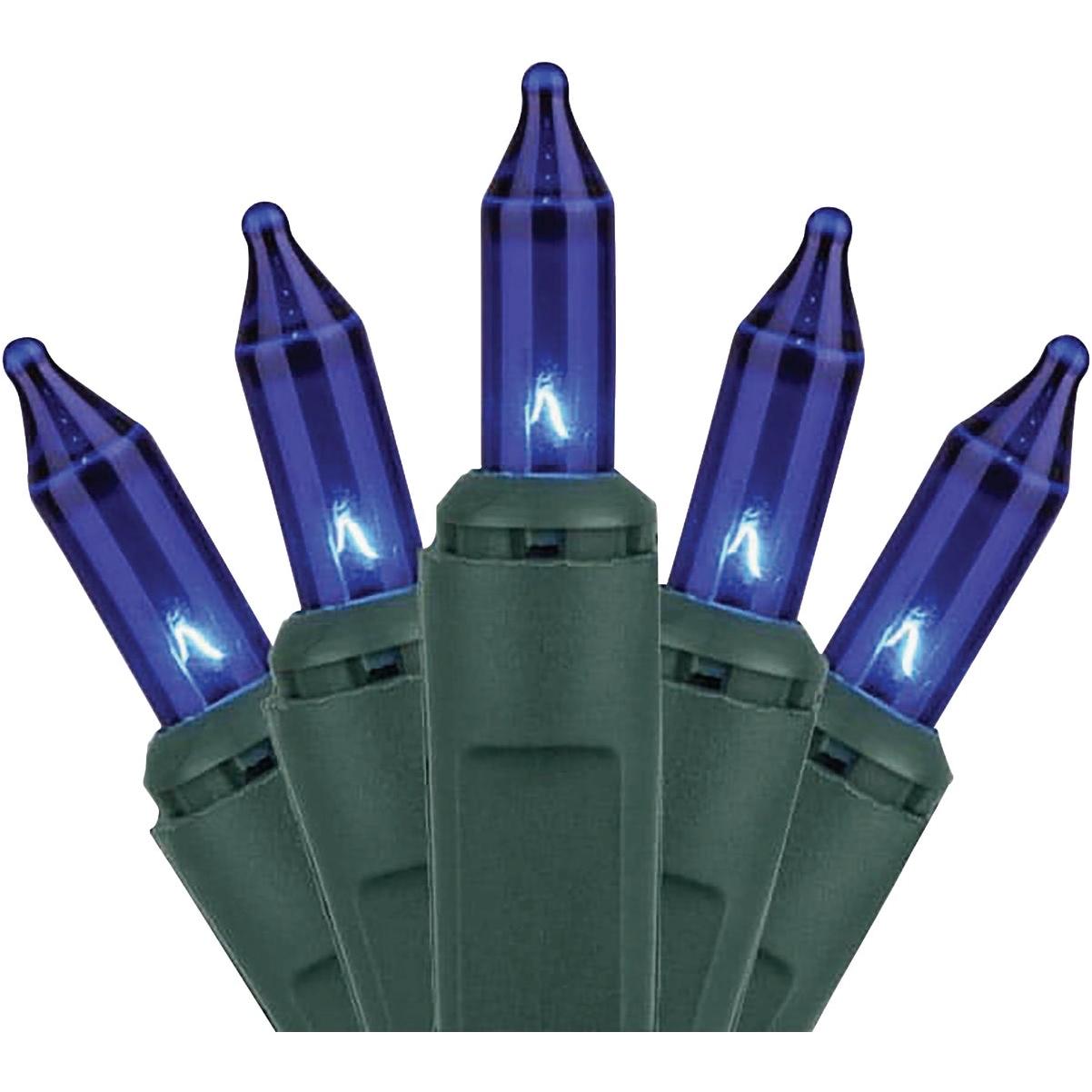 Holiday Wonderland  Blue 100-Bulb Mini Incandescent String Light Set with Green Wire