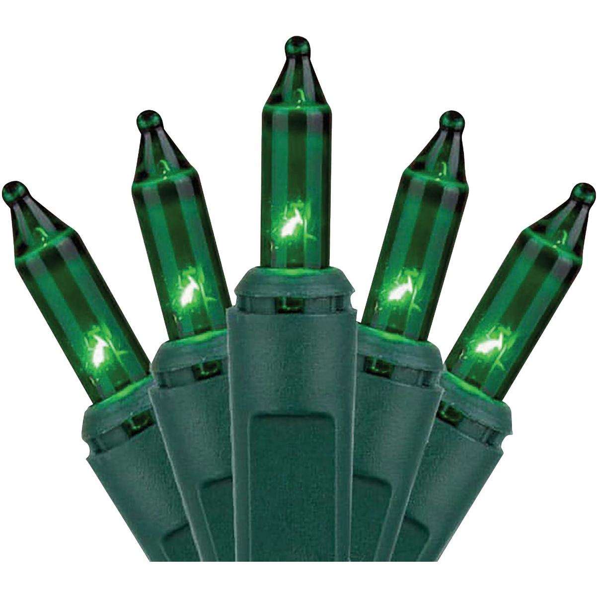Holiday Wonderland  Green 100-Bulb Mini Incandescent String Light Set with Green Wire