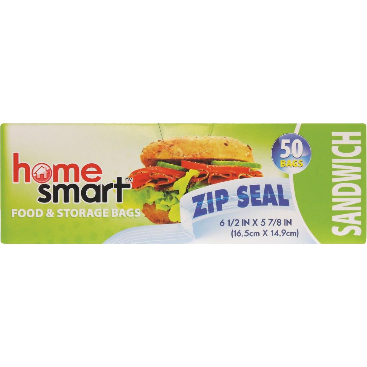 Home Smart Zip Seal Sandwich Bag (40-Count)