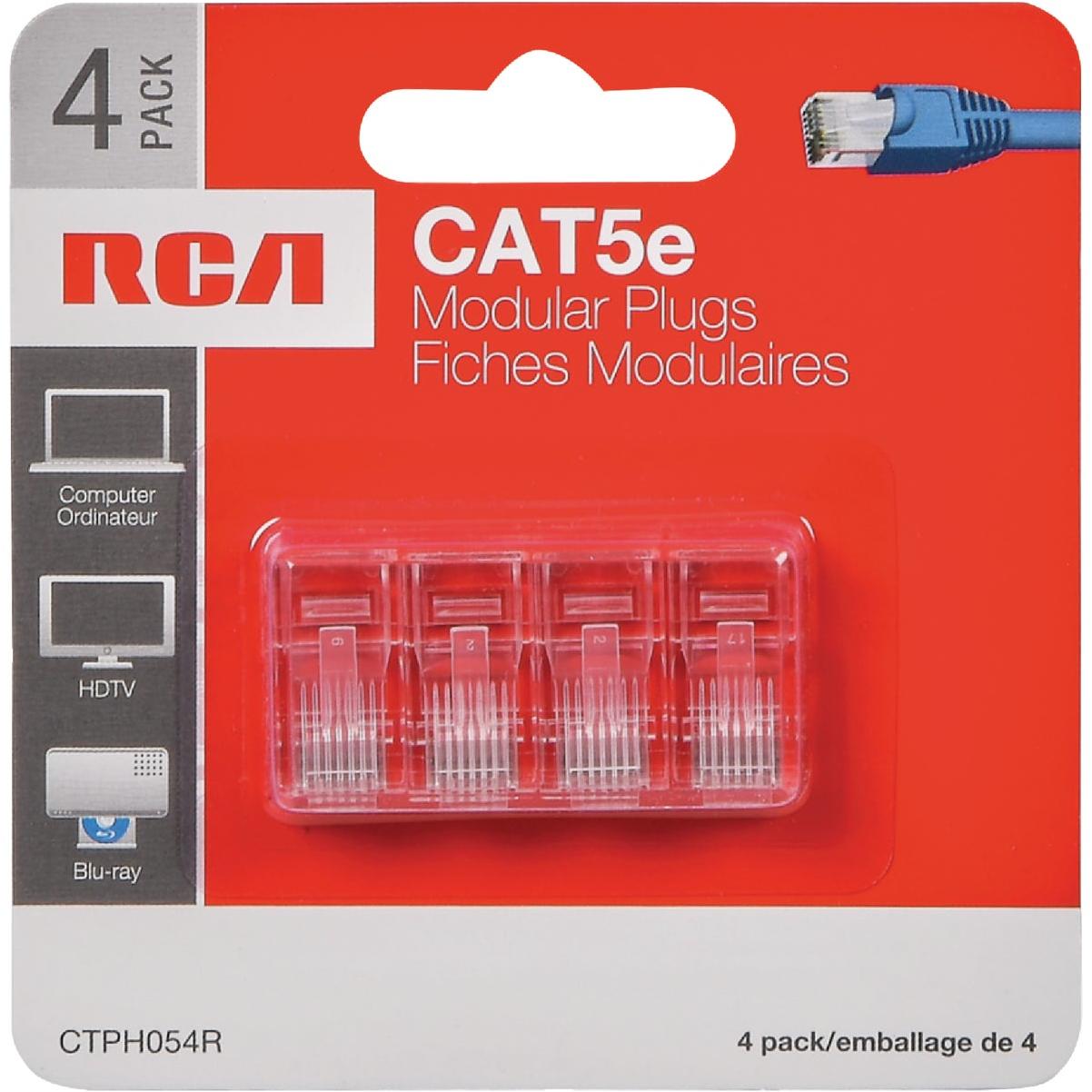 RCA CAT-5E Clear Modular Plug Connector (4-Pack)