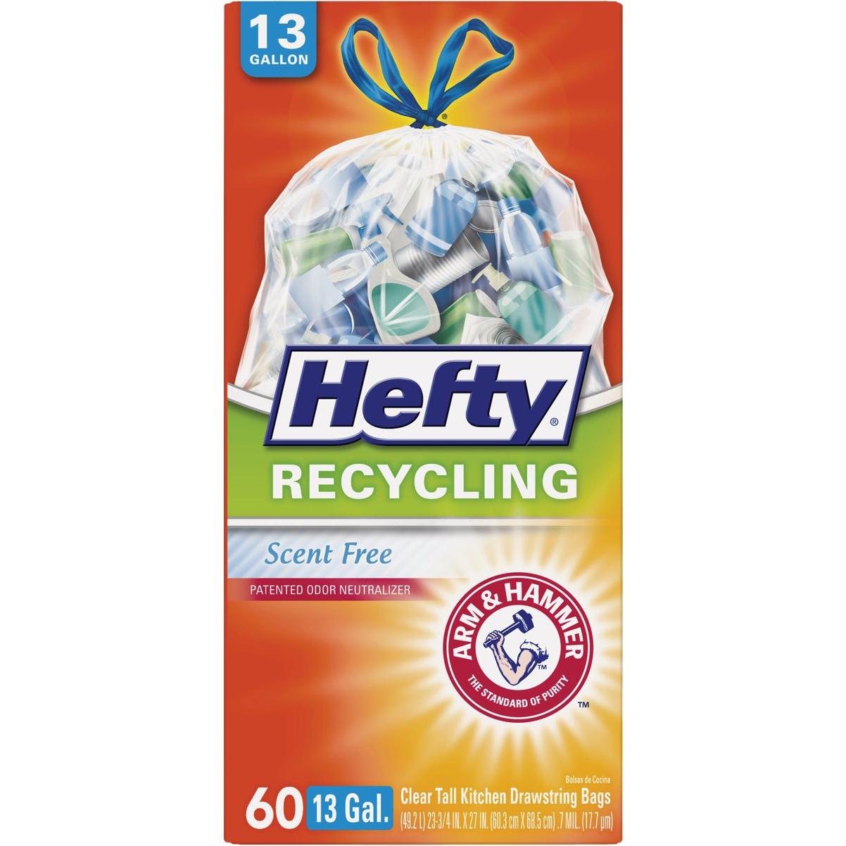 Hefty 13 Gal. Clear Drawstring Tall Kitchen Bag (60-Count)