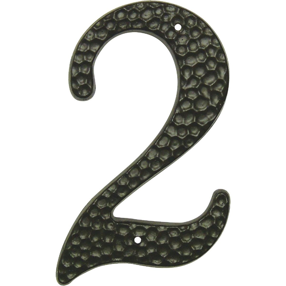 Hy-Ko 3-1/2 In. Black Hammered House Number Two