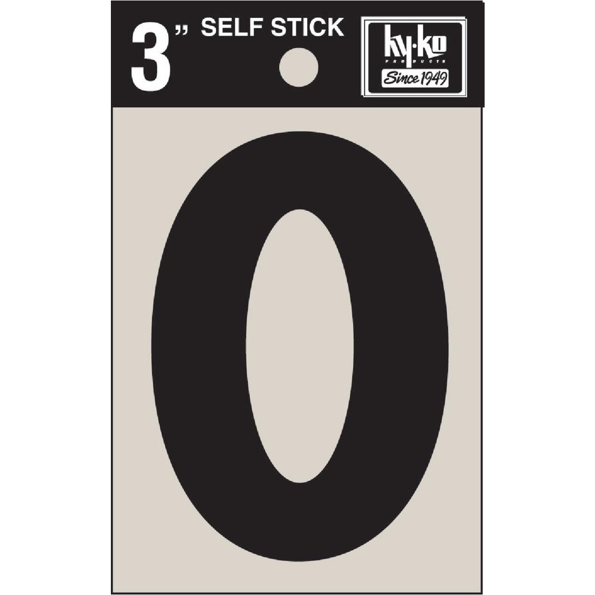 Hy-Ko Vinyl 3 In. Non-Reflective Adhesive Number Zero