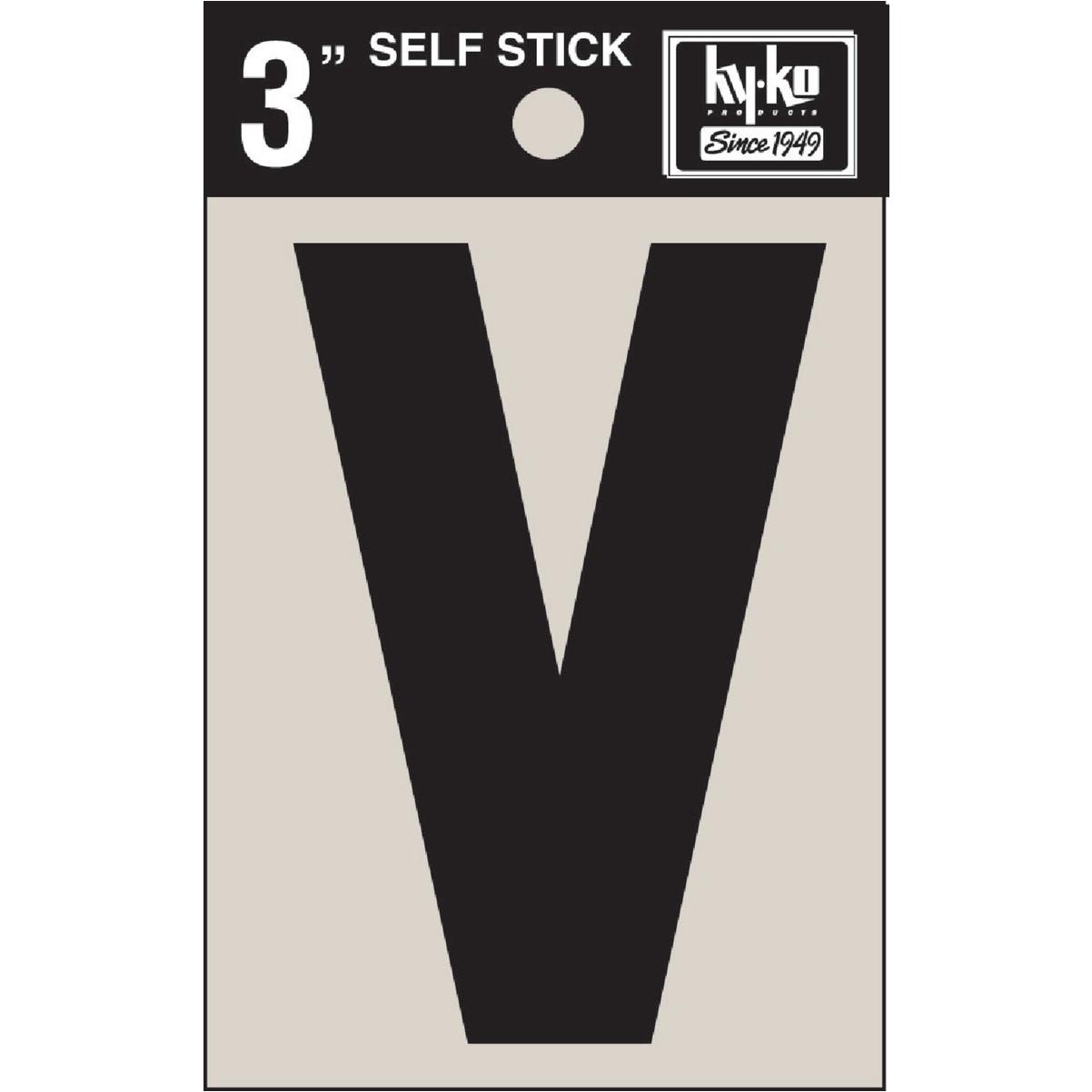 Hy-Ko Vinyl 3 In. Non-Reflective Adhesive Letter, V