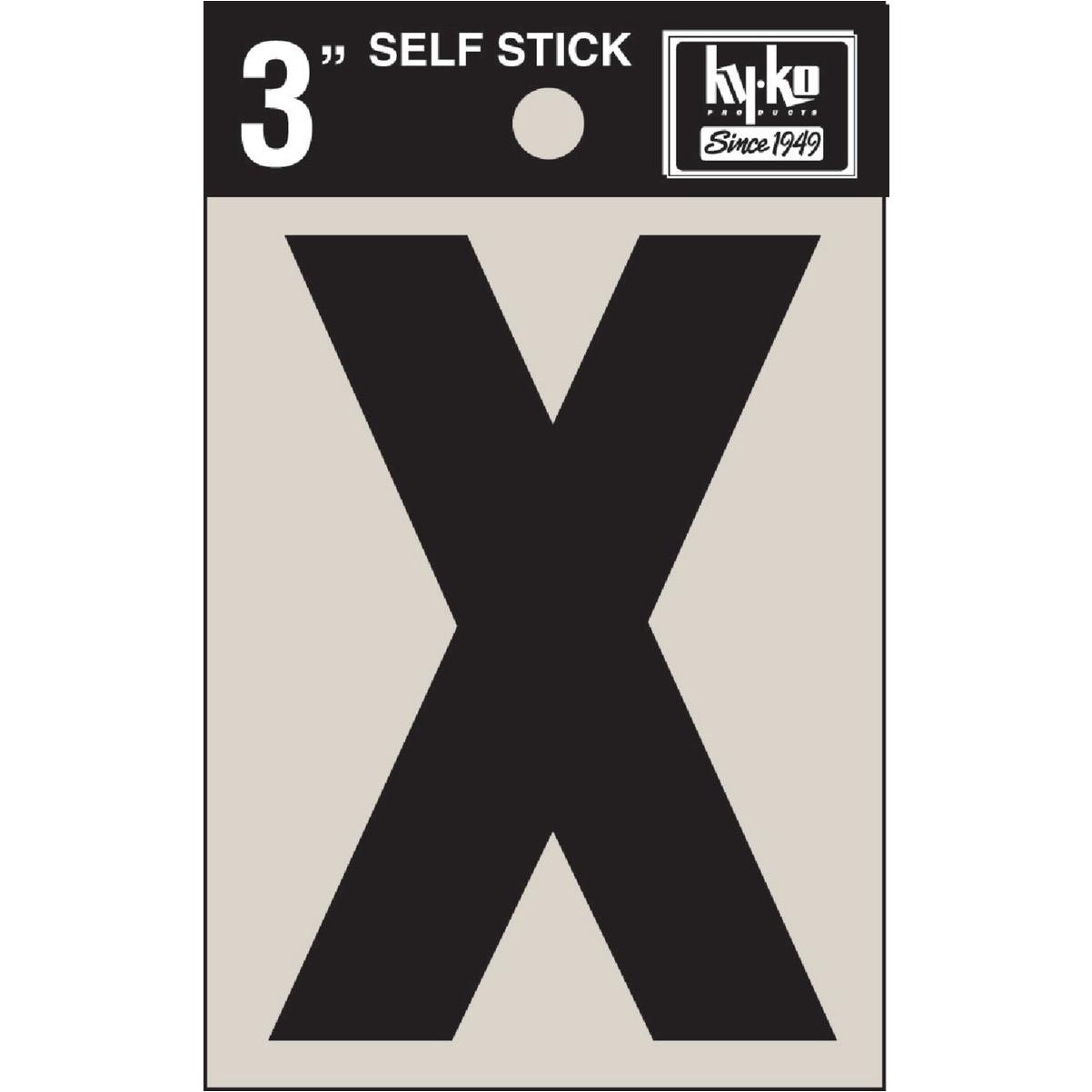Hy-Ko Vinyl 3 In. Non-Reflective Adhesive Letter, X