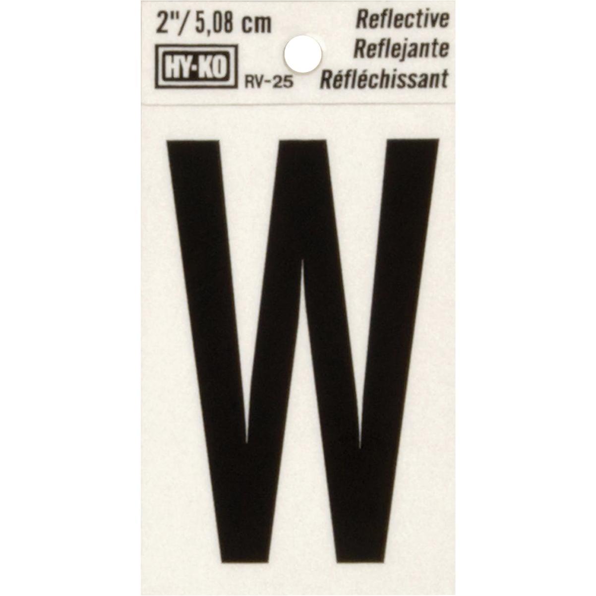 Hy-Ko Vinyl 2 In. Reflective Adhesive Letter, W