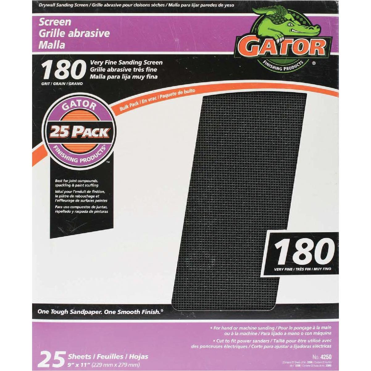 Gator Grit 180 Grit 9 In. x 11 In. Drywall Sanding Screen (25-Pack)