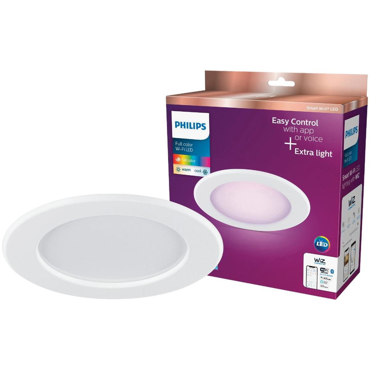Philips 6 In. Retrofit IC Rated White Smart Tunable Full Color WiFi LED Recessed Light Kit