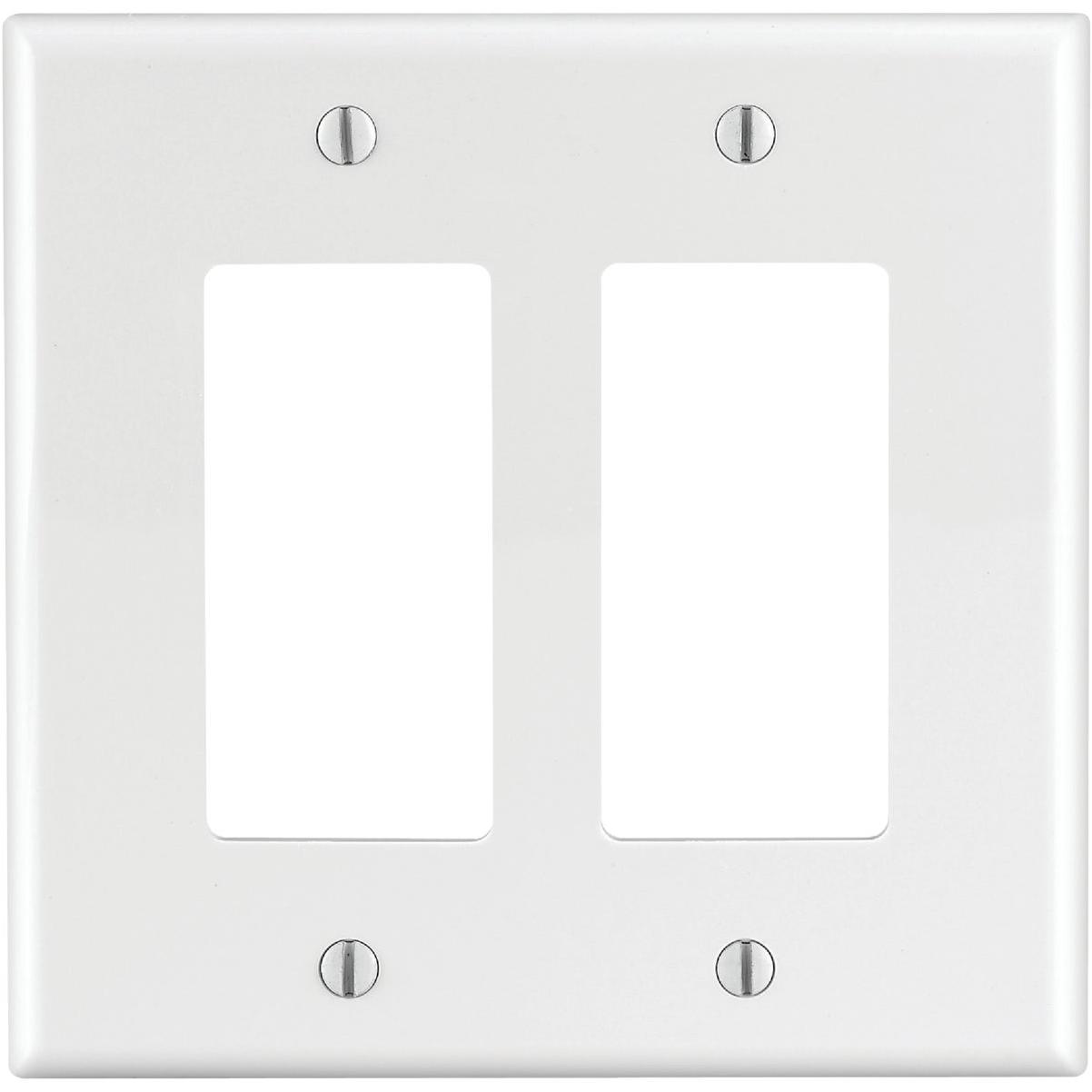 Leviton Decora 2-Gang Thermoplastic Nylon Mid-Way Rocker Wall Plate, White
