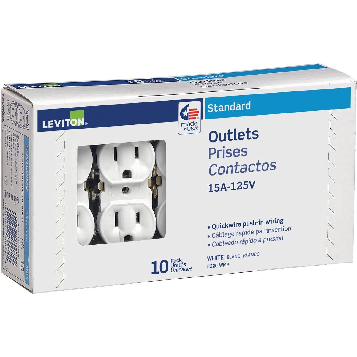 Leviton 15A White  5-15R Duplex Outlet (10-Pack)