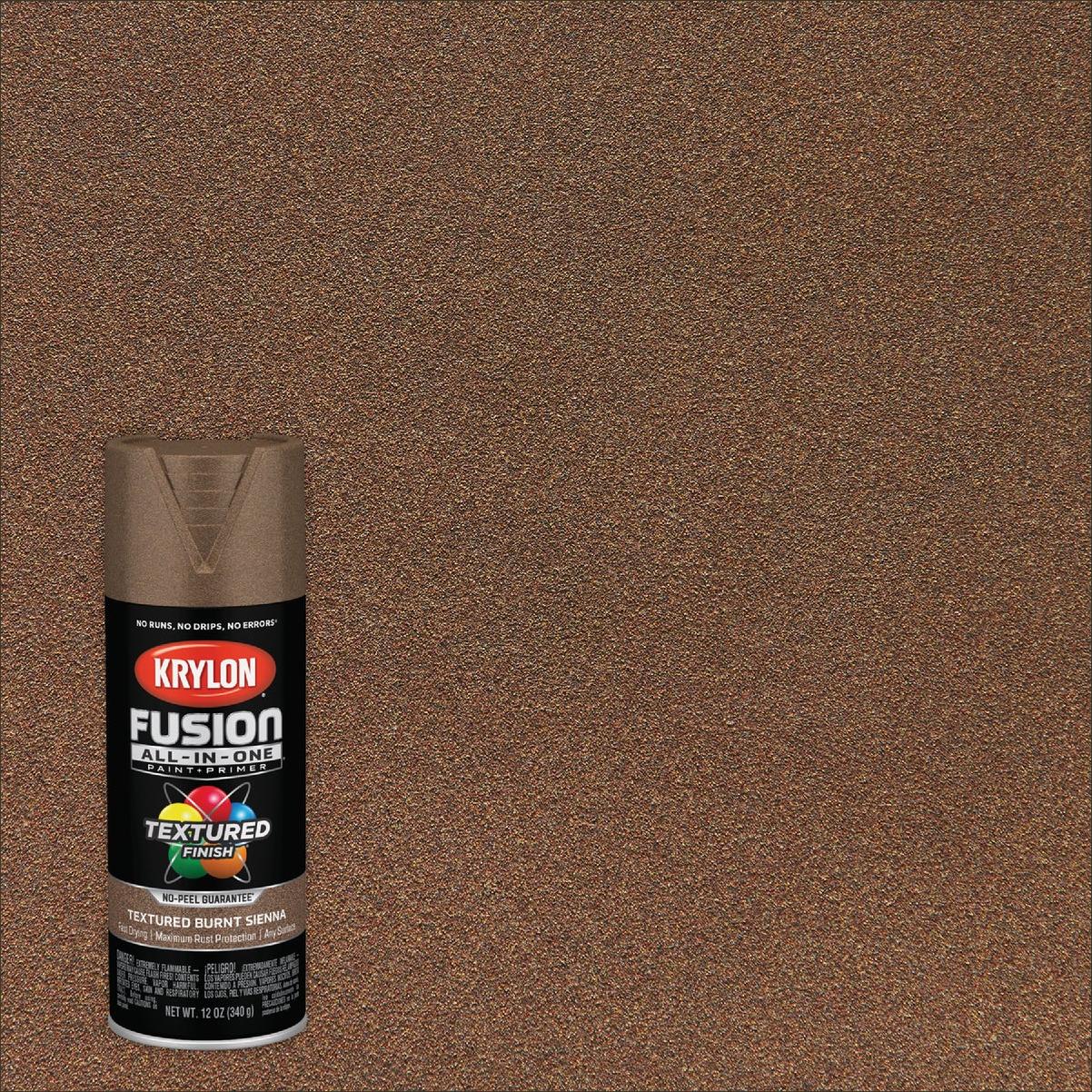 Krylon Fusion All-In-One Textured Spray Paint & Primer, Burnt Sienna