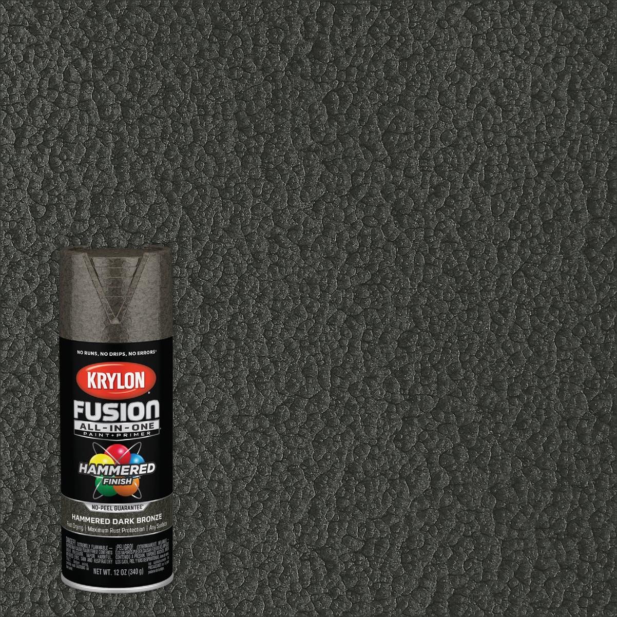 Krylon Fusion All-In-One Hammered Spray Paint & Primer, Dark Bronze