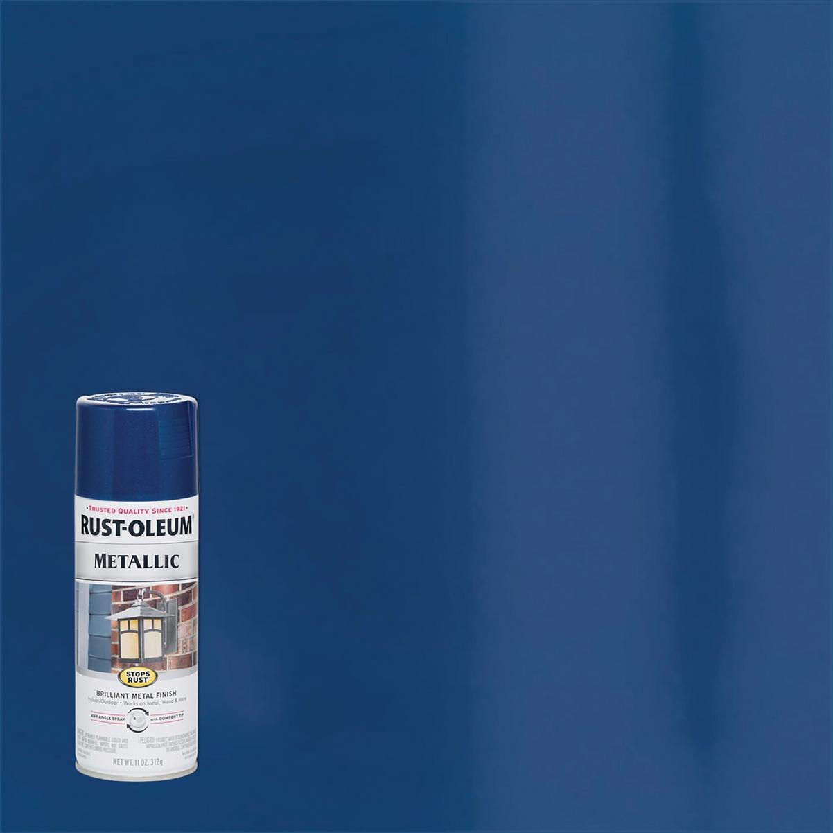 Rust-Oleum Stops Rust 11 Oz. Metallic Satin Spray Paint, Cobalt Blue