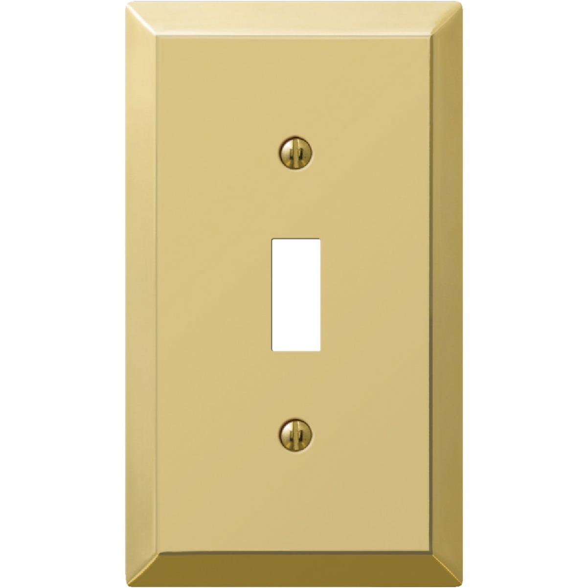 Amerelle 1-Gang Stamped Steel Toggle Switch Wall Plate, Polished Brass