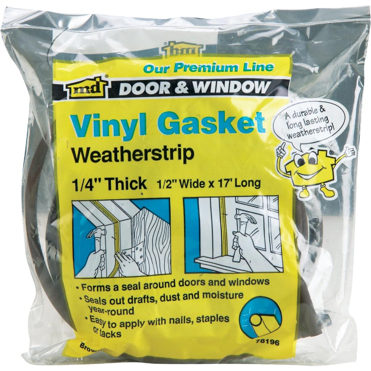 M-D Building Products 17 Ft. Brown Vinyl Gasket Weatherseal for Doors & Windows