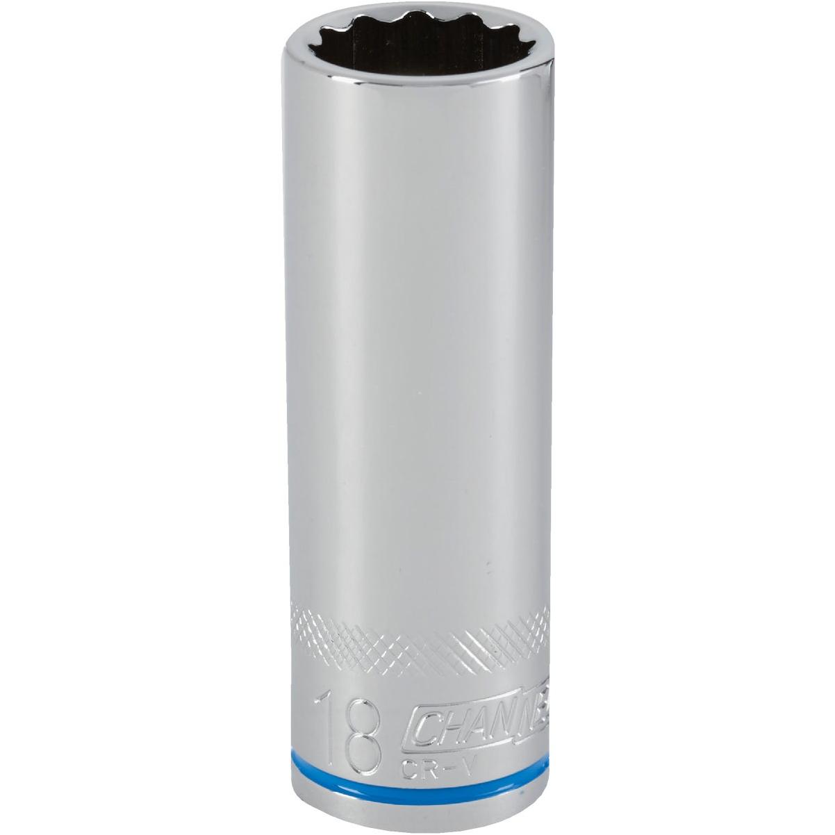 Channellock 1/2 In. Drive 18 mm 12-Point Deep Metric Socket