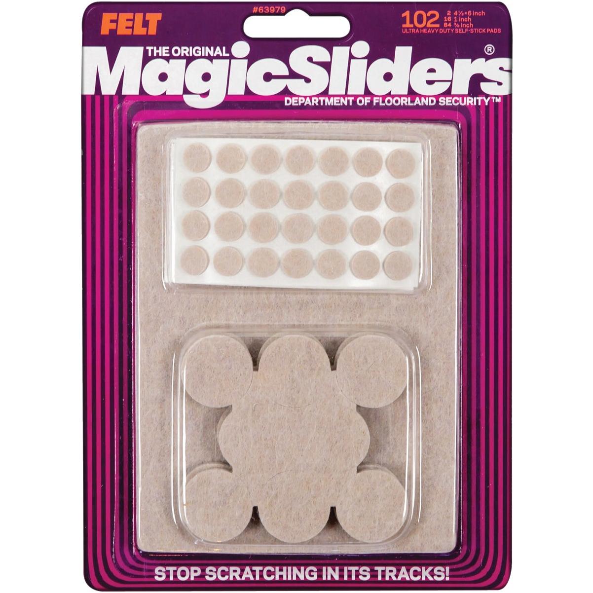 Magic Sliders Assorted Felt Round Pad Assortment,(102-Count)