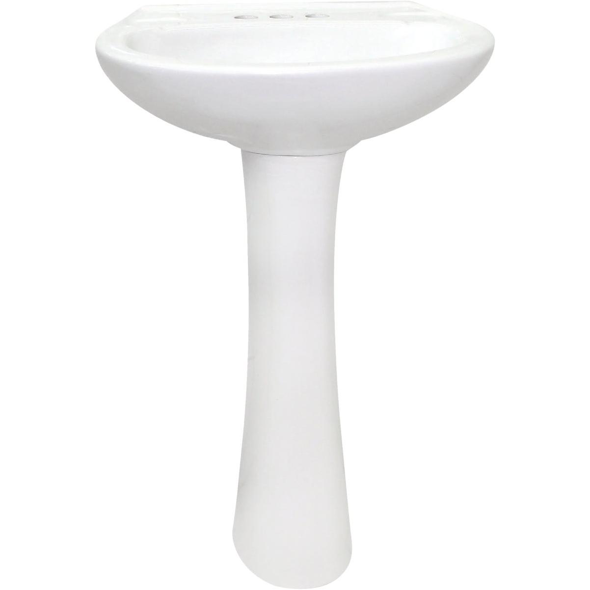 Cato Terra White Vitreous China Pedestal Sink with 4 In. Centers