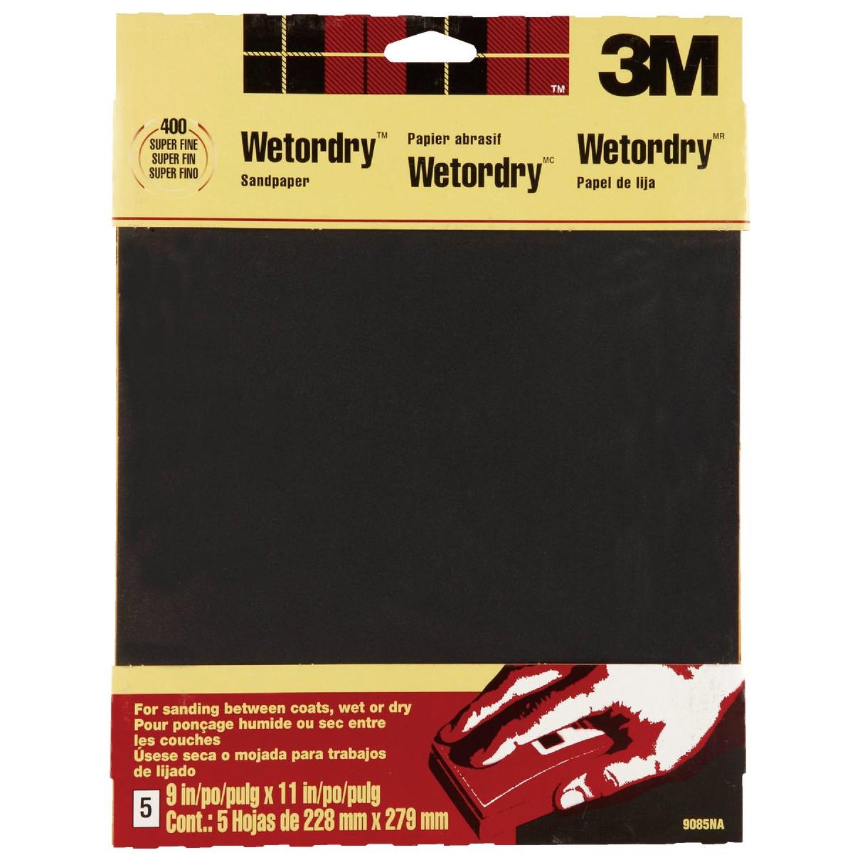 3M Wetordry 9 In. x 11 In. Super Fine Sandpaper, 400 Grit (5-Pack)