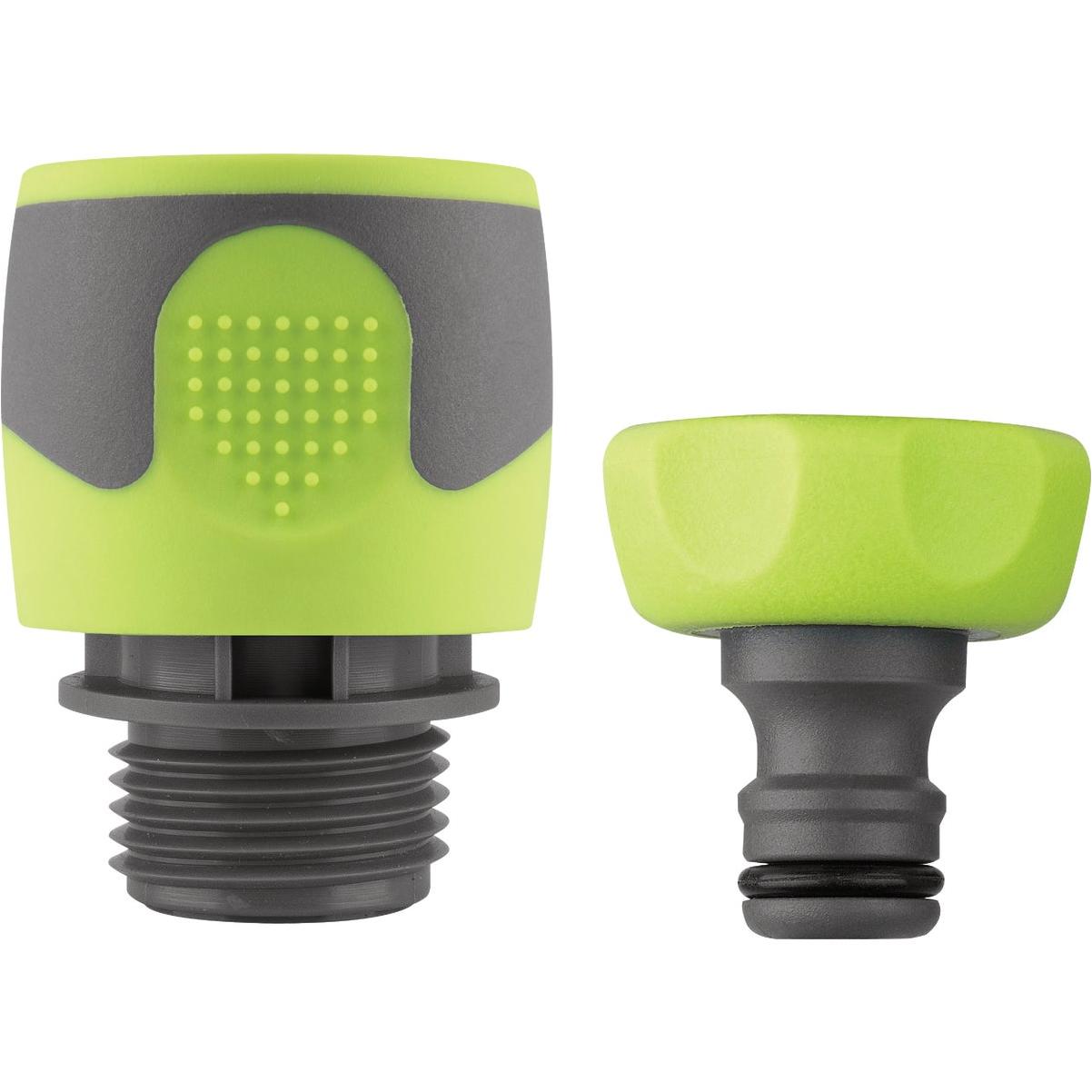 Flexzilla Standard Garden Hose Quick-Connect Coupler & Plug Kit, ZillaGreen (2-Piece)
