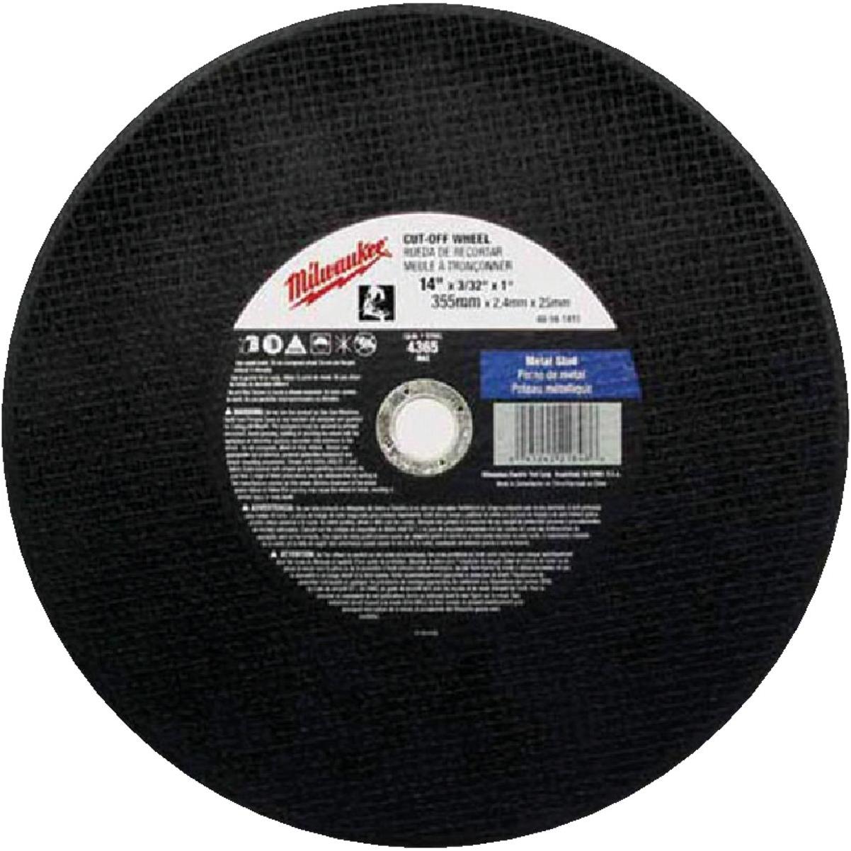 Milwaukee Type 1 14 In. x 3/32 In. x 1 In. Metal Cut-Off Wheel
